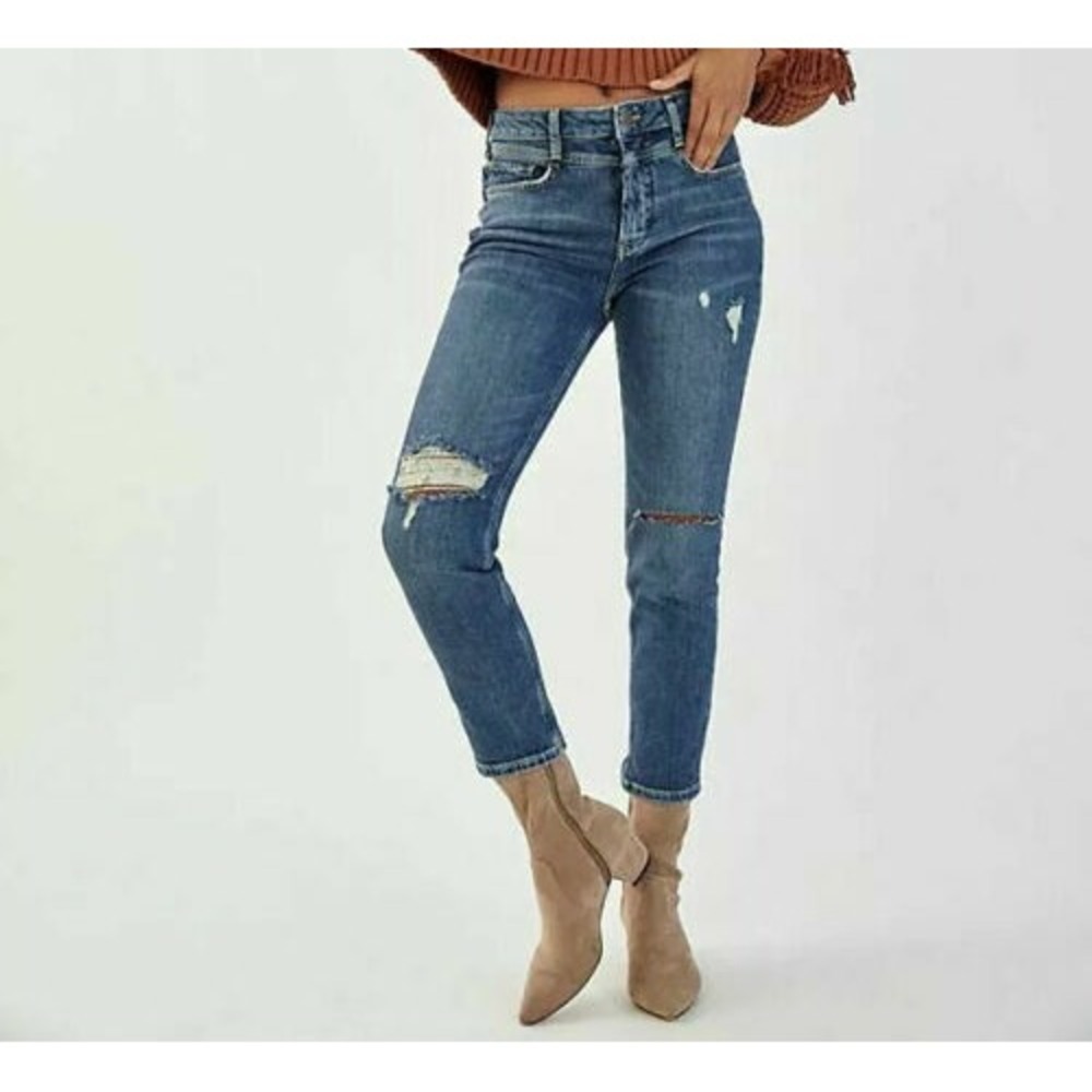 NEW Anthropologie Women's Pilcro Ultra High-Rise Slim Straight Jeans Size 25